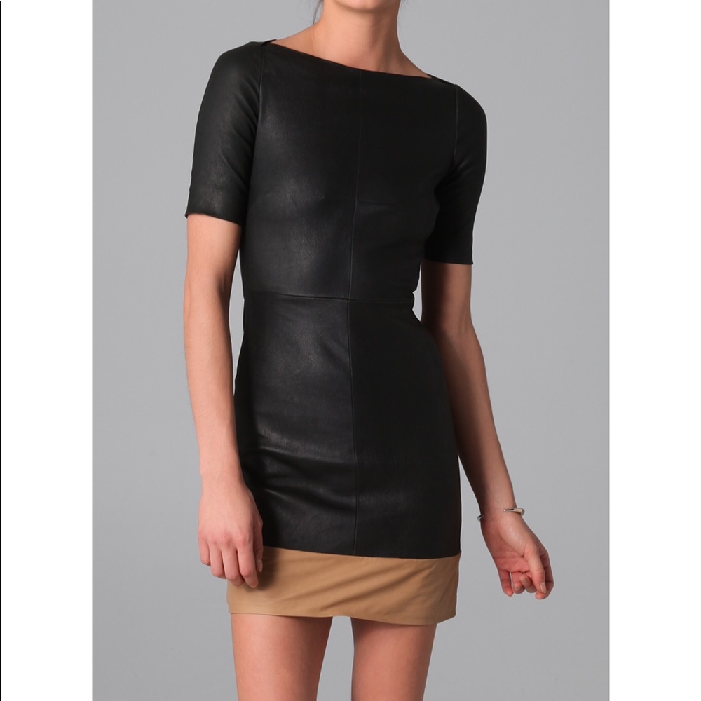 A.L.C. Sienna Leather Dress in Black Size 2